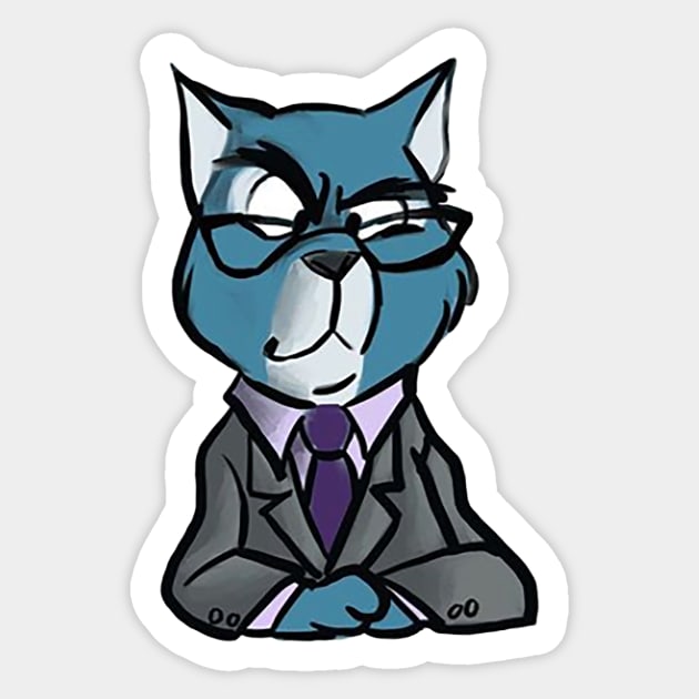 Talk Show Host Cat Sticker by AlexandraBowmanArt